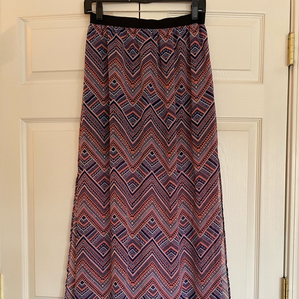 Aztec pink print H&M maxi skirt